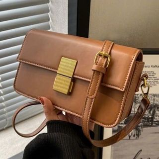 Túi xách nữ kẹp nách đeo chéo khóa vuông da trơn 3 ngăn cao cấp K540