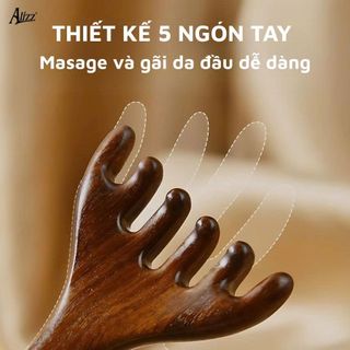 LƯỢC MASSAGE GỖ ĐÀN HƯƠNG 1 ĐẦU CHẢI AL-14397