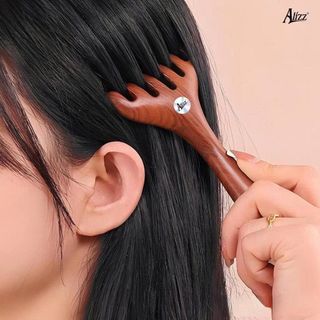 LƯỢC MASSAGE GỖ ĐÀN HƯƠNG 1 ĐẦU CHẢI AL-14397