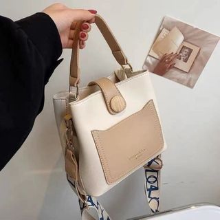 Túi xách nữ kẹp nách đeo chéo cúc chậu dây bản to K43