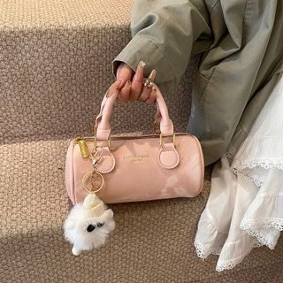 Túi xách nữ, đeo chéo đeo vai dáng trống in vân bóng sang trọng Tặng Charm gấu K720