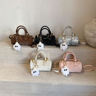 Túi xách nữ, đeo chéo đeo vai dáng trống in vân bóng sang trọng Tặng Charm gấu K720