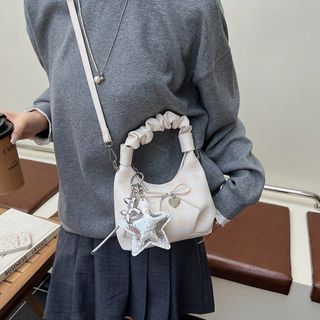 Túi xách nữ kẹp nách đeo chéo kẻ ô quai rúm tặng kèm móc khóa ngôi sao K765