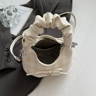 Túi xách nữ kẹp nách đeo chéo kẻ ô quai rúm tặng kèm móc khóa ngôi sao K765