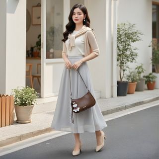 [TẶNG DÂY ĐEO CHÉO] Túi xách nữ đeo chéo Dáng Bầu Phụ Kiện Charm Gấu Phong Cách Hàn Quốc K799