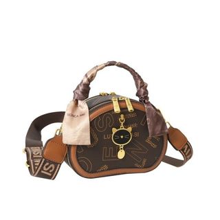 Túi xách nữ kẹp nách đeo chéo tag meo da gạo in chữ kèo khăn lụa K484