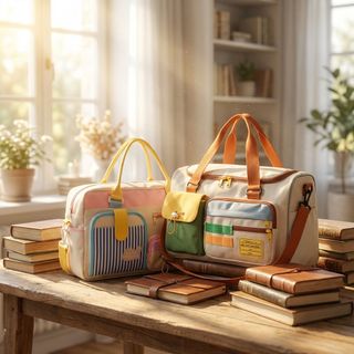 TÚI DU LỊCH PHỐI MÀU CUTE SIZE 44CM, NHẸ ÊM ĐI CHƠI, ĐI GYM ĐỀU HỢP - PIPI STORE