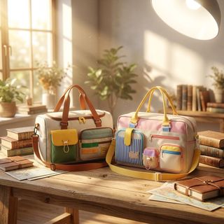 TÚI DU LỊCH PHỐI MÀU CUTE SIZE 44CM, NHẸ ÊM ĐI CHƠI, ĐI GYM ĐỀU HỢP - PIPI STORE