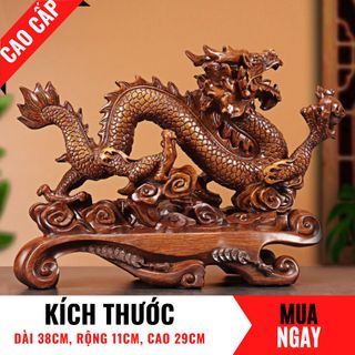 Tượng Rồng Con Giáp May Mắn Trang Trí Phong Thủy Cao 29cm