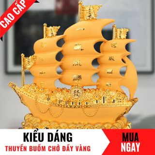 Thuyền Buồm Tài Lộc Bằng Vàng Cát Mỹ Nghệ Cao 25cm