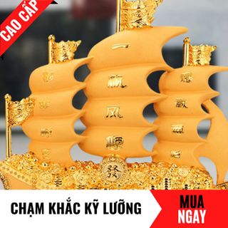 Thuyền Buồm Tài Lộc Bằng Vàng Cát Mỹ Nghệ Cao 25cm