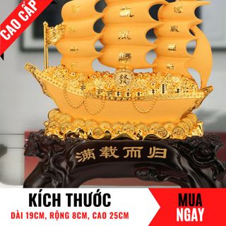 Thuyền Buồm Tài Lộc Bằng Vàng Cát Mỹ Nghệ Cao 25cm