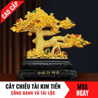 Tượng Cây Chiêu Tài Kim Tiền Trang Trí Phong Thủy Cao 28cm