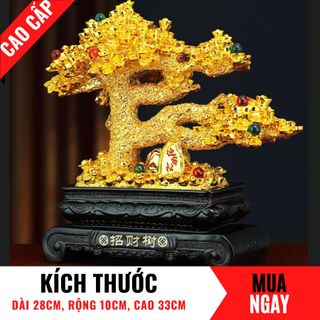 Tượng Cây Chiêu Tài Kim Tiền Trang Trí Phong Thủy Cao 28cm