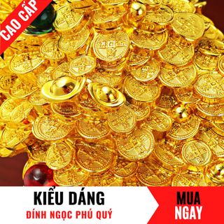 Tượng Cây Chiêu Tài Kim Tiền Trang Trí Phong Thủy Cao 28cm