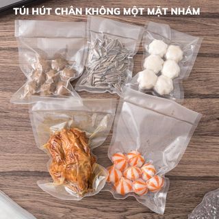 Túi Hút Chân Không Một Mặt Nhám, Túi Đựng Thực Phẩm 1 Mặt Nhám, Size 15x20, 20x25