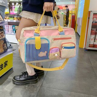 TÚI DU LỊCH PHỐI MÀU CUTE SIZE 44CM, NHẸ ÊM ĐI CHƠI, ĐI GYM ĐỀU HỢP - PIPI STORE