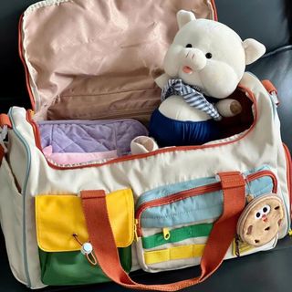TÚI DU LỊCH PHỐI MÀU CUTE SIZE 44CM, NHẸ ÊM ĐI CHƠI, ĐI GYM ĐỀU HỢP - PIPI STORE