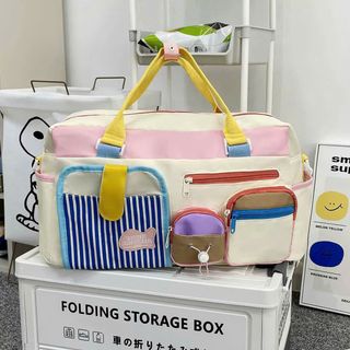 TÚI DU LỊCH PHỐI MÀU CUTE SIZE 44CM, NHẸ ÊM ĐI CHƠI, ĐI GYM ĐỀU HỢP - PIPI STORE
