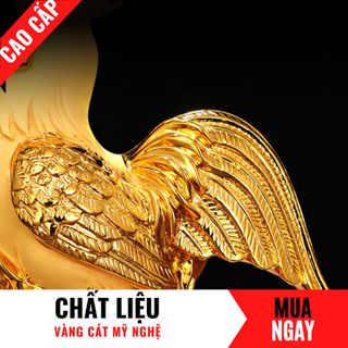 Tượng Gà Trống Con Giáp Phú Quý Bằng Vàng Cát Mỹ Nghệ Cao 28cm