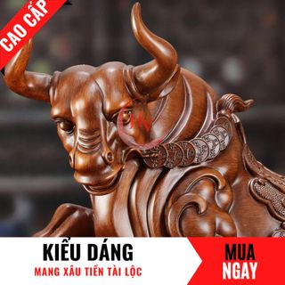 Tượng Trâu Con Giáp Tài Lộc Trang Trí Phong Thủy Cao 26cm