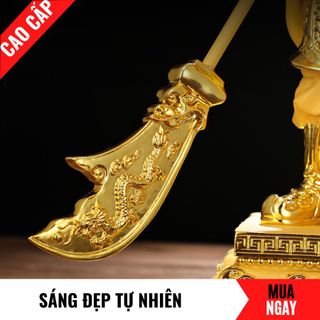 Tượng Quan Công Chiêu Tài Bằng Vàng Cát Mỹ Nghệ Cao 38cm