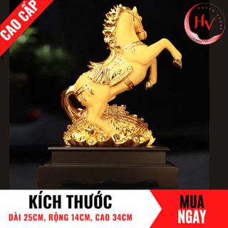 Tượng Ngựa Nhất Mã Phi Thiên Bằng Vàng Cát Mỹ Nghệ Cao 34cm