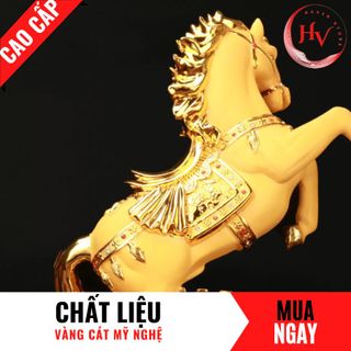 Tượng Ngựa Nhất Mã Phi Thiên Bằng Vàng Cát Mỹ Nghệ Cao 34cm