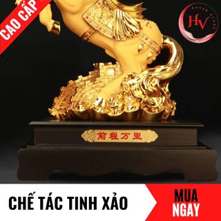 Tượng Ngựa Nhất Mã Phi Thiên Bằng Vàng Cát Mỹ Nghệ Cao 34cm