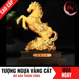 Tượng Ngựa Nhất Mã Phi Thiên Bằng Vàng Cát Mỹ Nghệ Cao 34cm