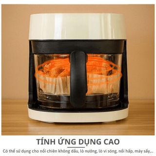 Giấy Lót Nồi Chiên Hình Khuôn Bánh Giảm Thiểu Tối Đa Dầu Mỡ Bám Vào Nồi Chiên