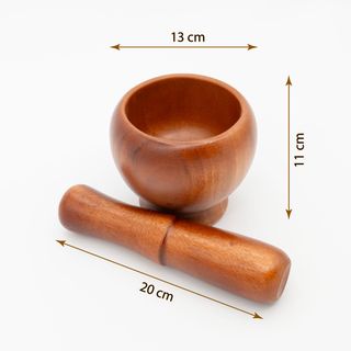Bộ Chày Cối Gỗ Nhiều Kích Thước (13cm, 15cm, 17cm)
