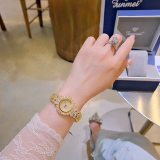 SET ĐỒNG HỒ NỮ CHÍNH NGẠCH FUNMEI F2064 FULL ĐÍNH ĐÁ CZ KÈM DÂY CHUYỀN FULLBOX HOÁ ĐƠN