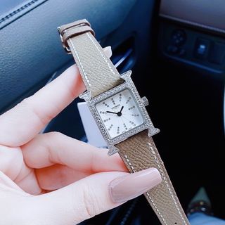 ĐỒNG HỒ NỮ CAO CẤP HERMET DÂY DA NIỀNG ĐÁ BẠC