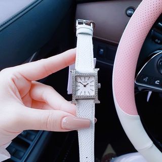 ĐỒNG HỒ NỮ CAO CẤP HERMET DÂY DA NIỀNG ĐÁ BẠC