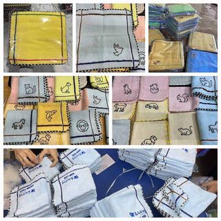 Khăn Mặt Trẻ Em HANOITEX Hình Ngộ Nghĩnh, 1 Mặt Sợi Tre 1 Mặt Sợi Cotton