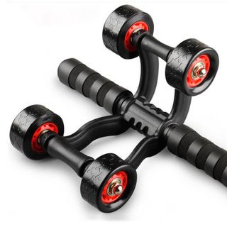 Con lăn tập cơ bụng - Dụng cụ tập bụng tăng cơ giảm mỡ 4 bánh kèm thảm lót gối tập thể dục gym tại nhà hiệu quả