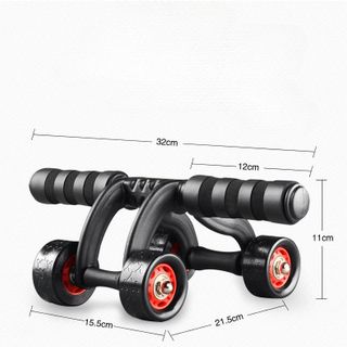 Con lăn tập cơ bụng - Dụng cụ tập bụng tăng cơ giảm mỡ 4 bánh kèm thảm lót gối tập thể dục gym tại nhà hiệu quả