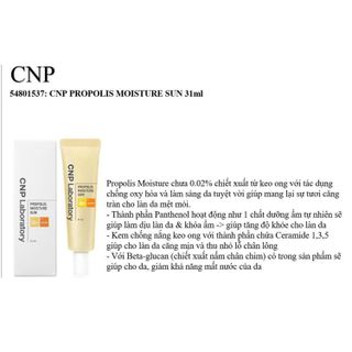Kem chống nắng keo ong CNP 31ml – hàng sẵn 130 tuýp