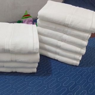 Khăn Tắm Trắng Cotton Siêu Thấm Hút KT 50x100cm, 200g