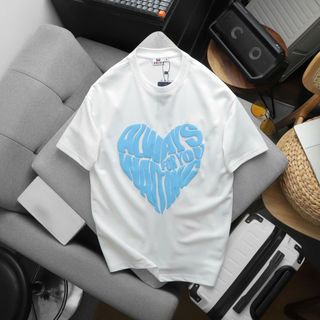 Áo Thun Unisex Heart Form Rộng Nam Nữ Thun Lạnh Co Giãn 4 Chiều In Nổi Cá Tính