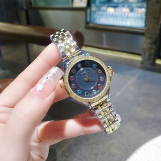 SĂN SALE ĐỒNG HỒ NỮ THỜI TRANG PENDY DÂY DEMI MẶT ĐEN SỐ HỘT MÀU