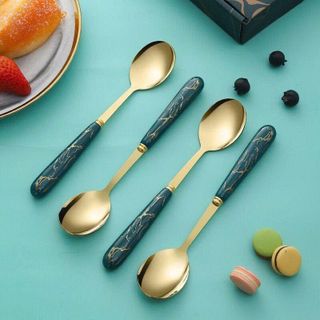 SET 6 THÌA CÁN SỨ MẠ VÀNG CAO CẤP (T200)