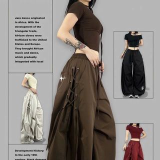 Quần nữ ống rộng vải dù thời trang