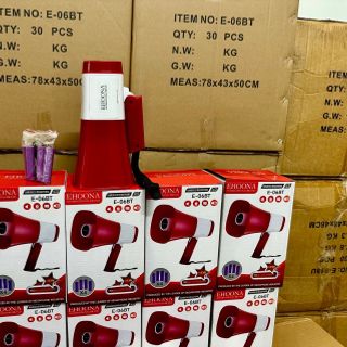 Loa phóng thanh E06 -BT kèm 4 pin , hỗ trợ Bluetooth