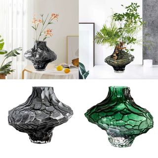 BÌNH CẮM HOA THỦY TINH MÀU DECOR 23CM DIAMOND (T12)