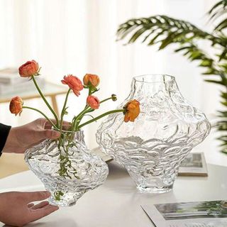 BÌNH CẮM HOA THỦY TINH DECOR 23CM DIAMOND (T12)