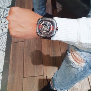 ĐỒNG HỒ NAM SIÊU CẤP 7FRIDAY MÁY CƠ MÀU XANH VÀ ĐỎ TẶNG DÂY FULLBOX