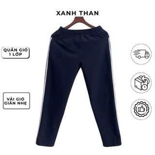 Quần dài nam thể thao 3 sọc ống xuông vải gió 1 lớp co giãn nhẹ thích hợp gym,running,chạy bộ boy phố