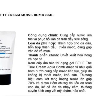 Kem dưỡng Belif Moist Bomb 25ml – cấp ẩm sâu - có sẵn lô lớn